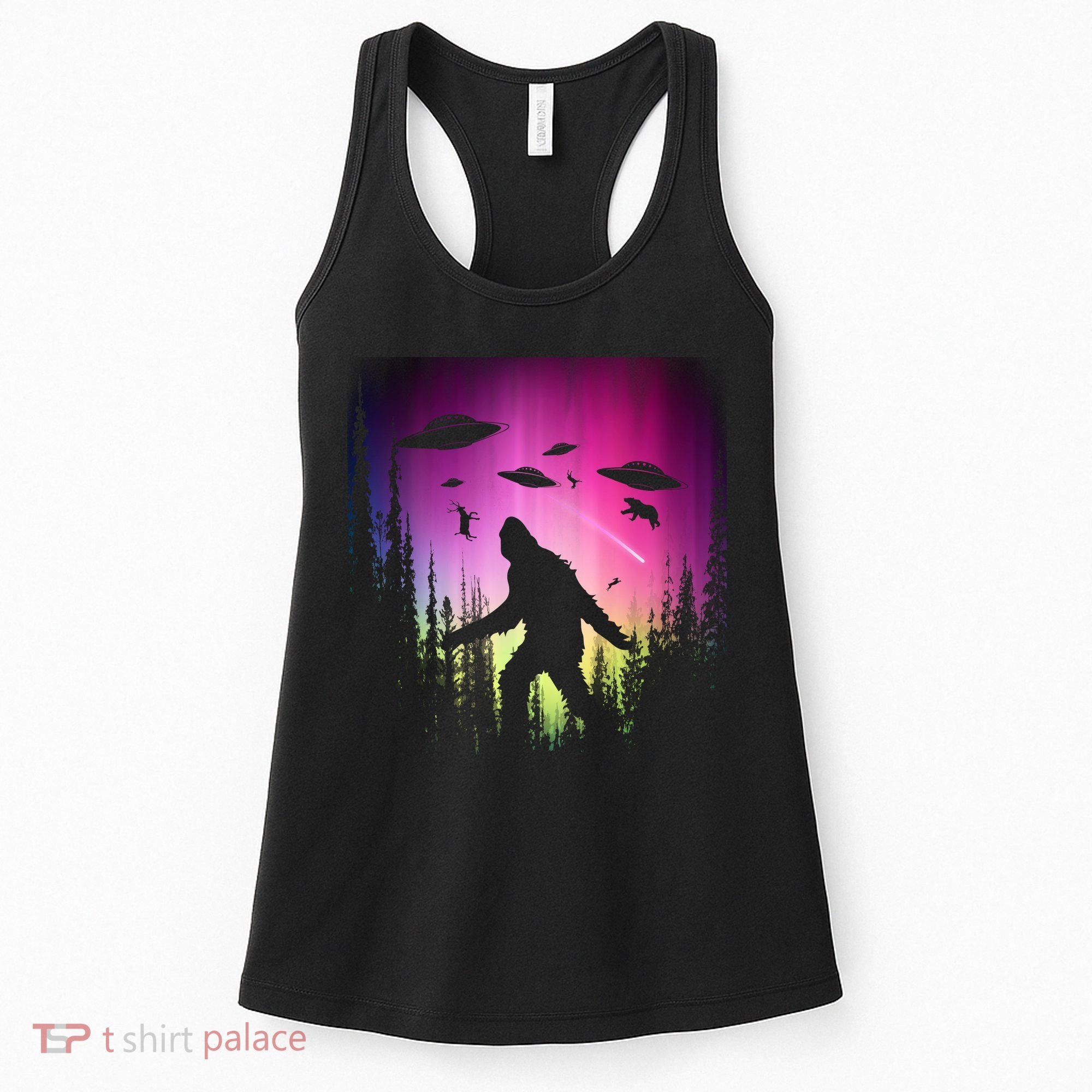 Bigfoot UFOs In Forest Women's Tank Top