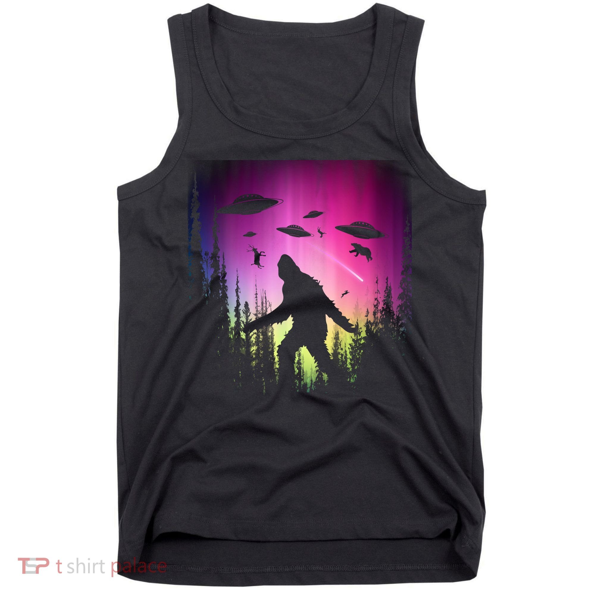 Bigfoot UFOs In Forest Tank Top