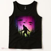 Bigfoot UFOs In Forest Tank Top thumb 2