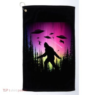 Bigfoot UFOs In Forest Golf Towel