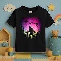 Bigfoot UFOs In Forest Toddler T-Shirt thumb 3