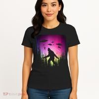 Bigfoot UFOs In Forest Women's T-Shirt thumb 4
