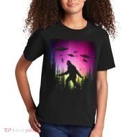 Bigfoot UFOs In Forest Kids T-Shirt thumb 2