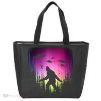 Bigfoot UFOs In Forest Tote Bag thumb 0