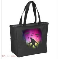 Bigfoot UFOs In Forest Tote Bag thumb 2