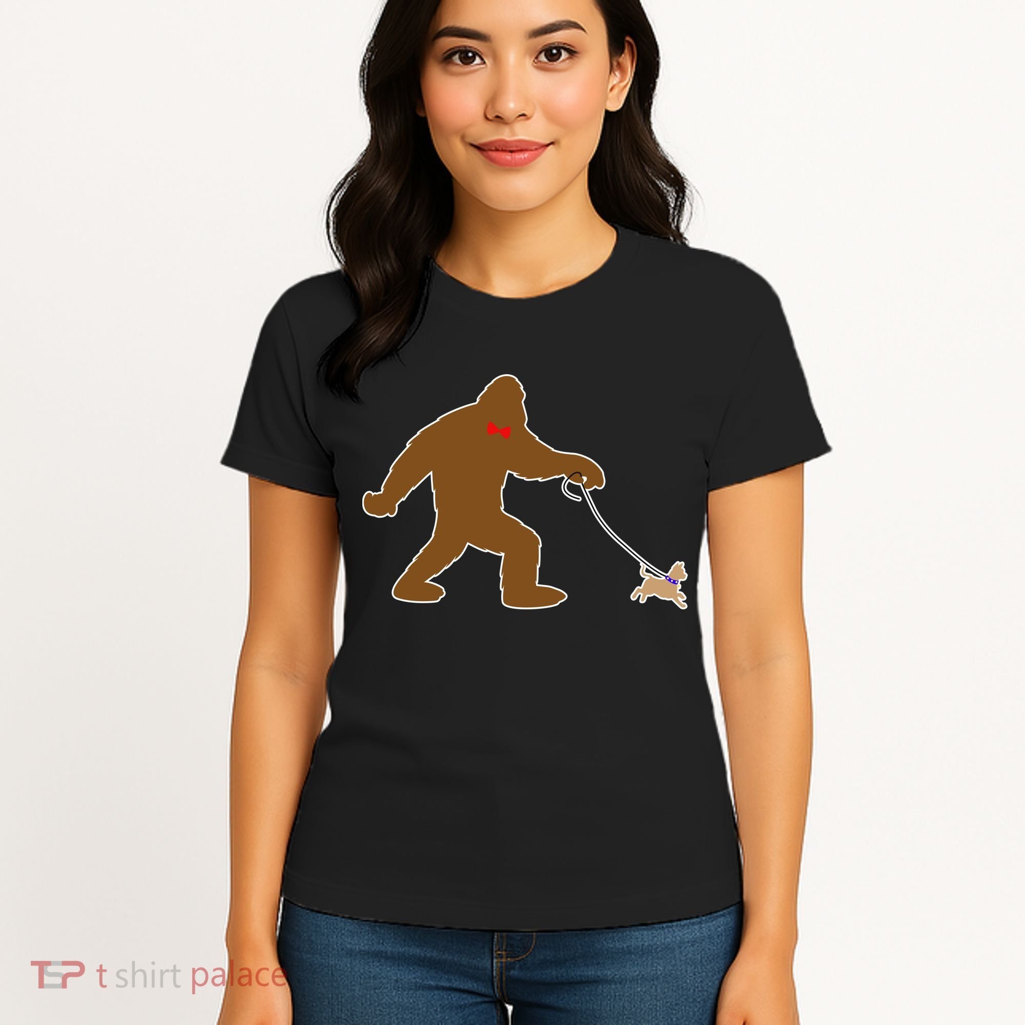 Bigfoot Walking Chihuahua Dog Women's T-Shirt
