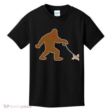 Bigfoot Walking Chihuahua Dog Kids T-Shirt