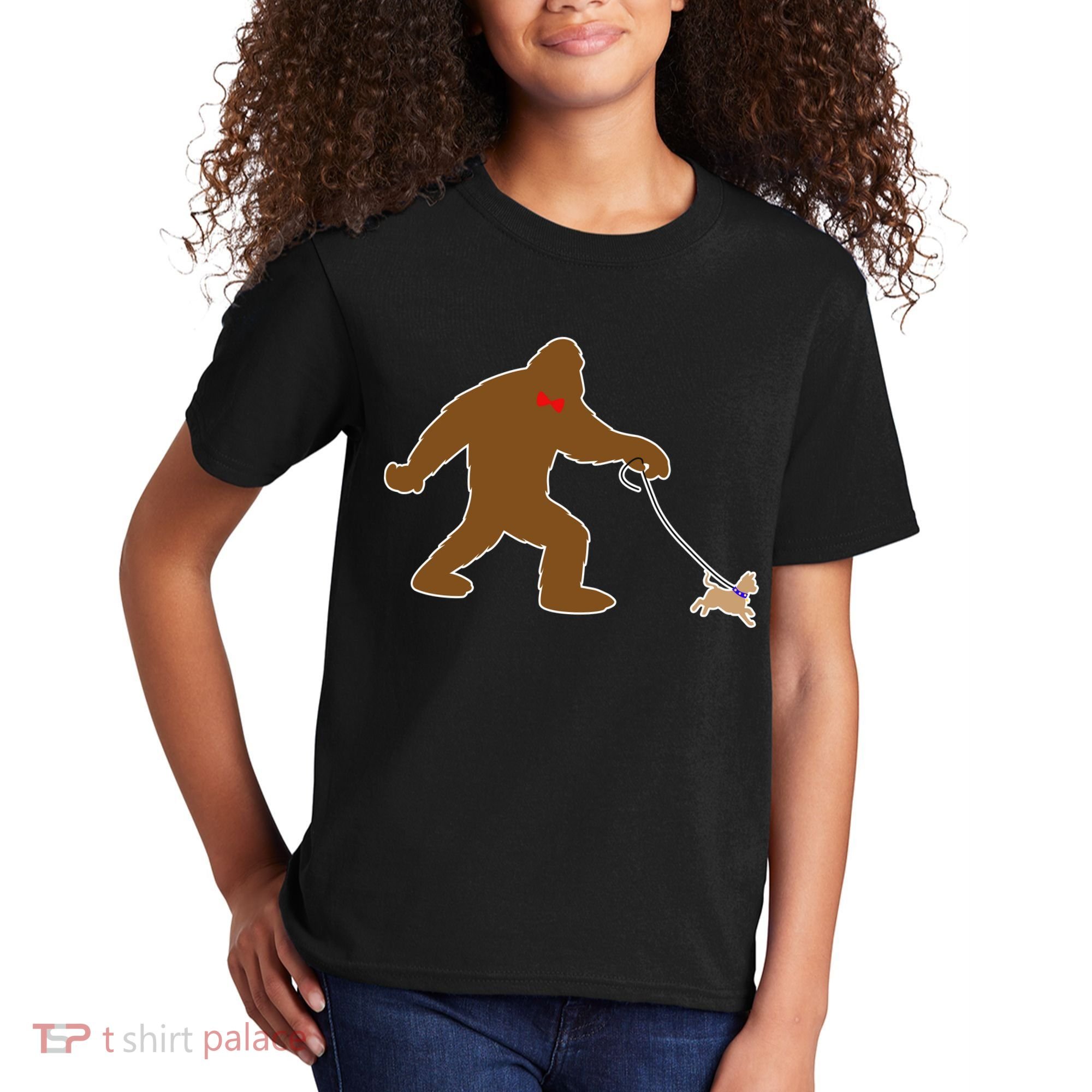 Bigfoot Walking Chihuahua Dog Kids T-Shirt