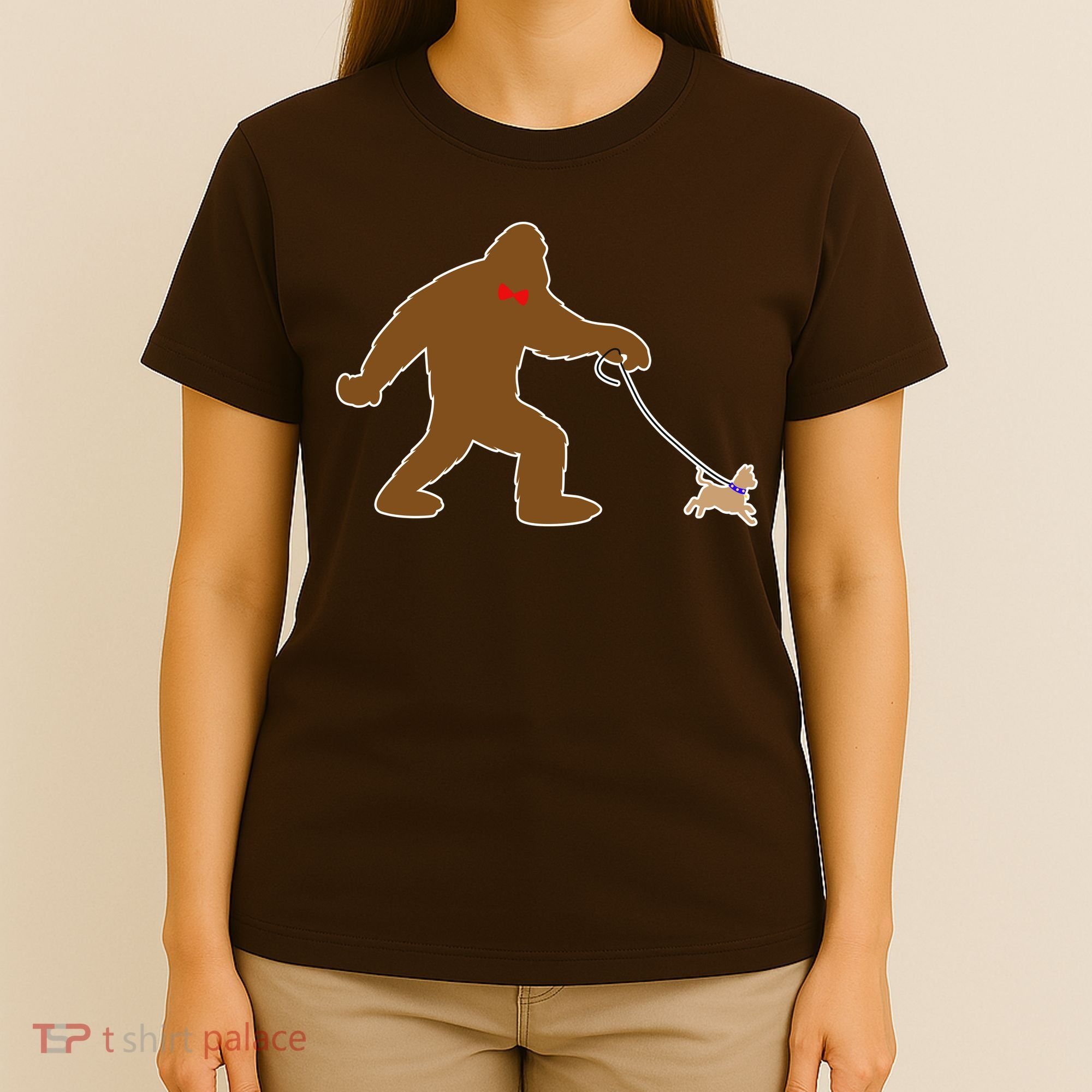 Bigfoot Walking Chihuahua Dog T-Shirt