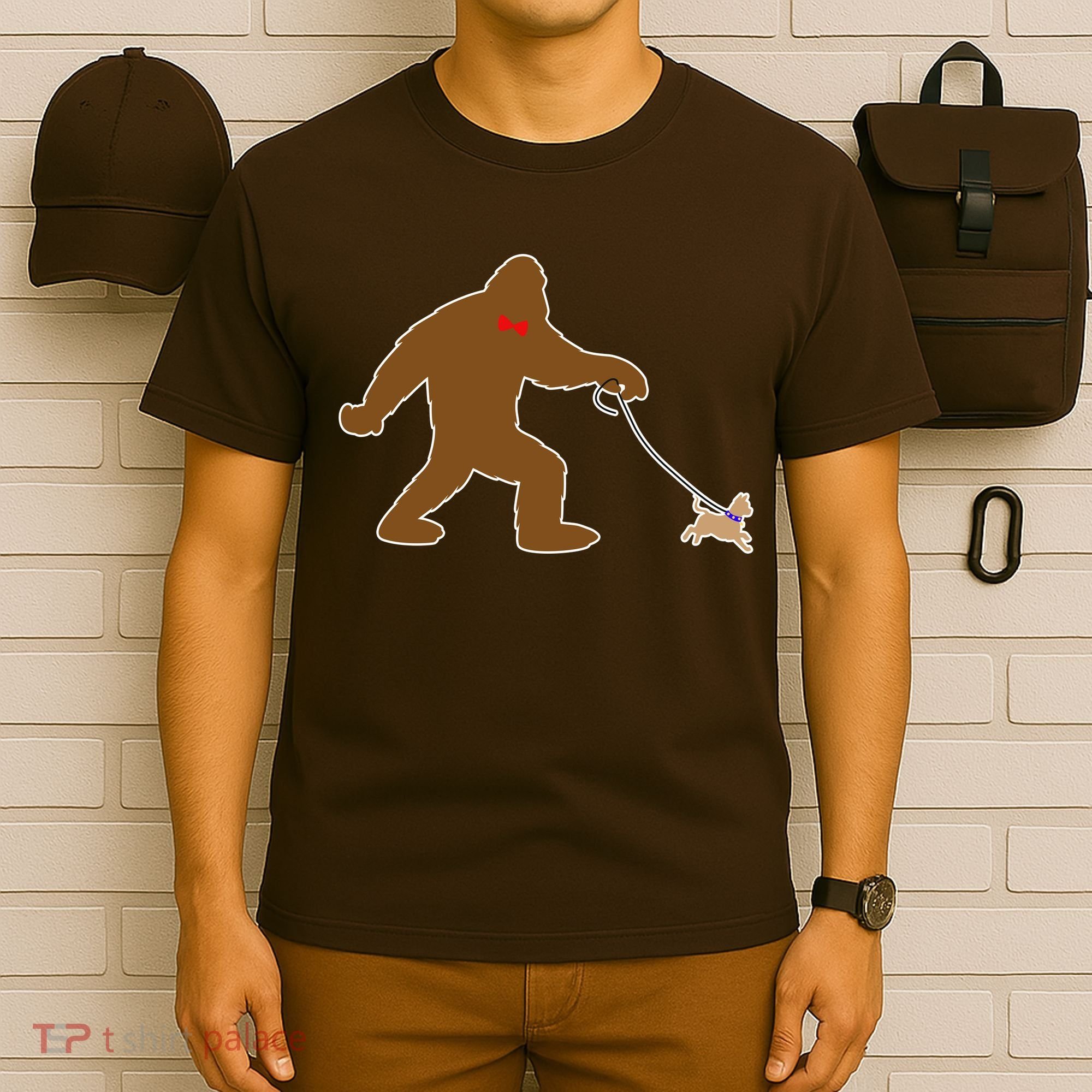 Bigfoot Walking Chihuahua Dog T-Shirt