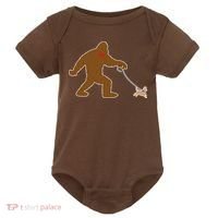 Bigfoot Walking Chihuahua Dog Baby Bodysuit thumb 0