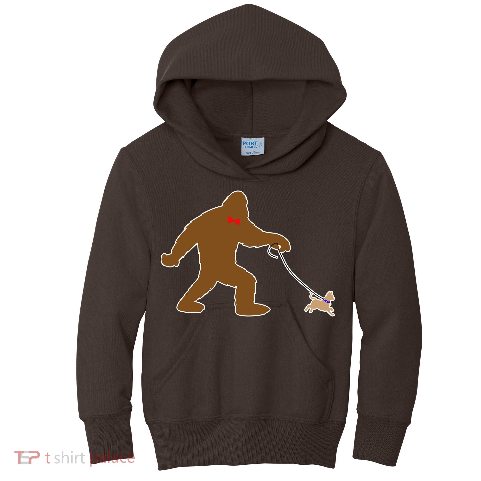 Bigfoot Walking Chihuahua Dog Kids Hoodie
