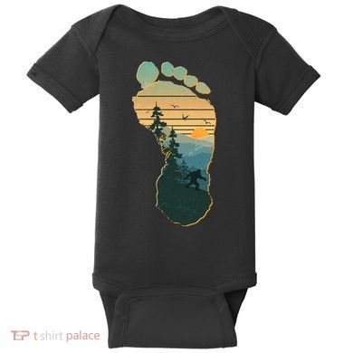 Bigfoot Wilderness Footprint Baby Bodysuit