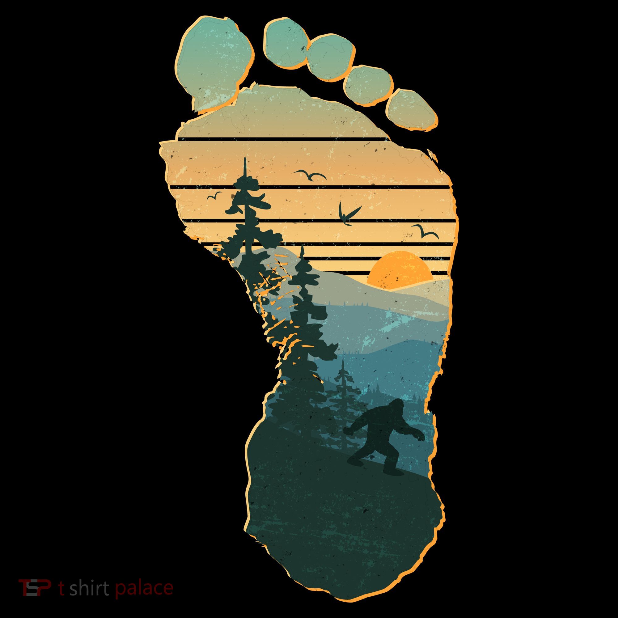 Bigfoot Wilderness Footprint Toddler Hoodie