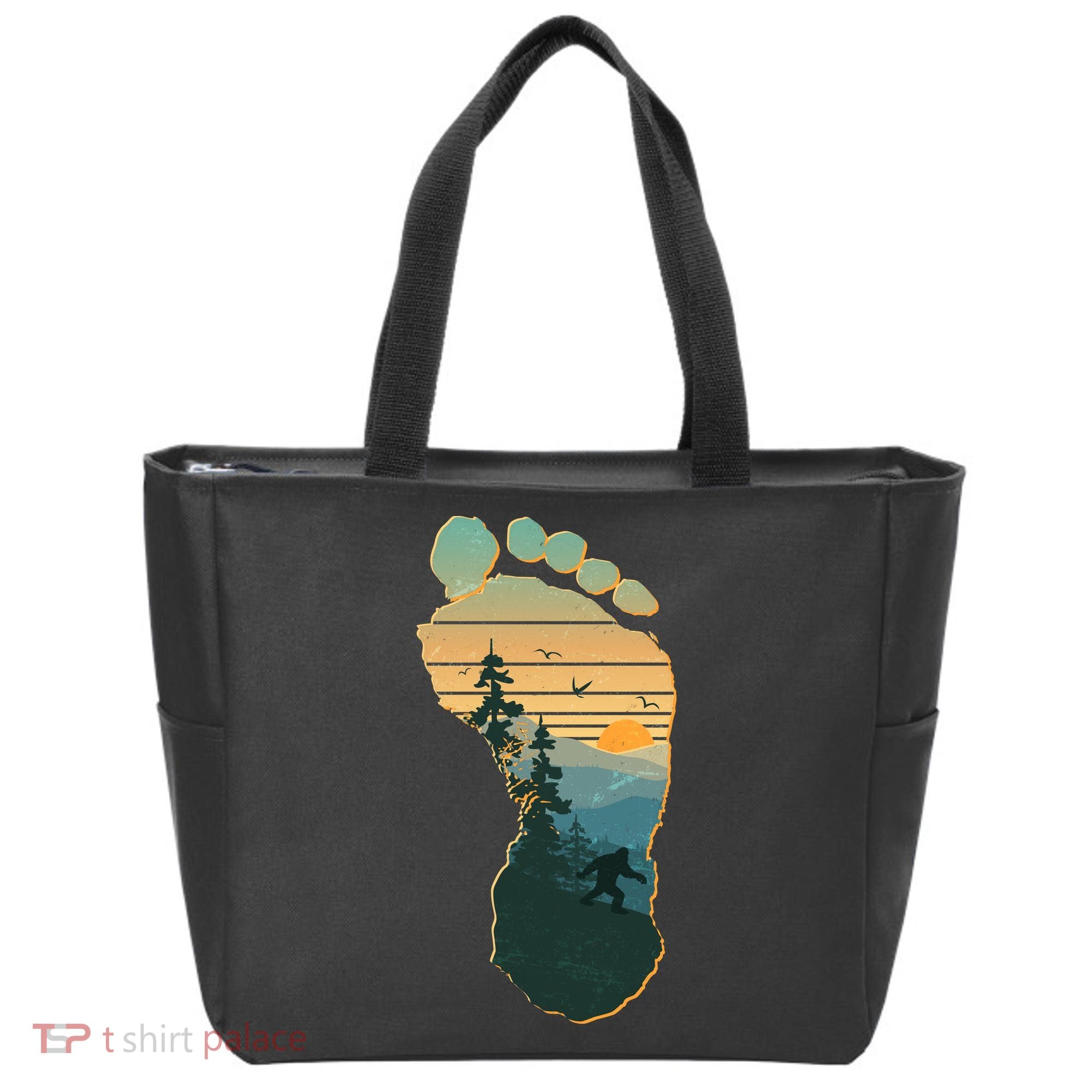 Bigfoot Wilderness Footprint Tote Bag