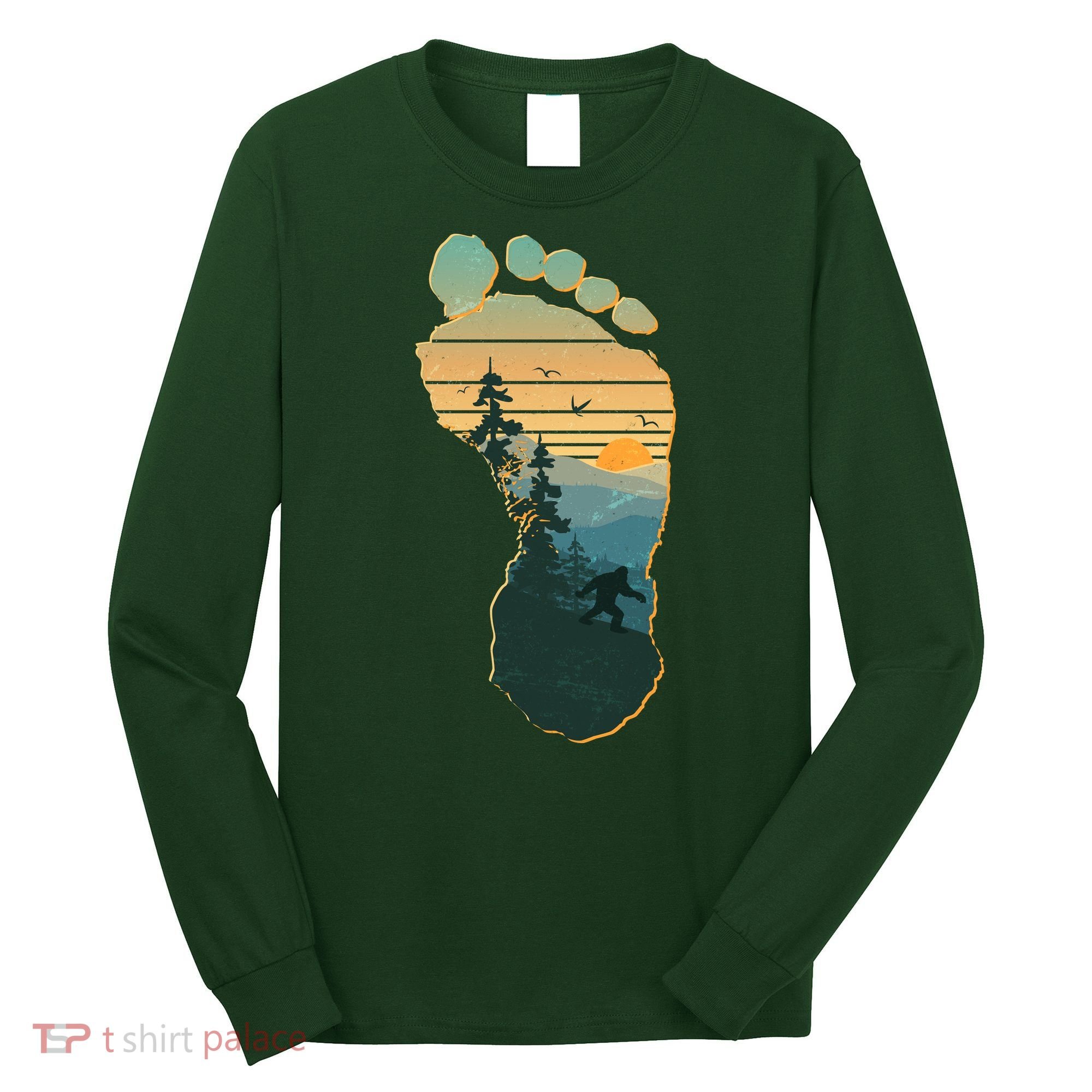 Bigfoot Wilderness Footprint Long Sleeve Shirt