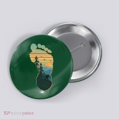 Bigfoot Wilderness Footprint Button