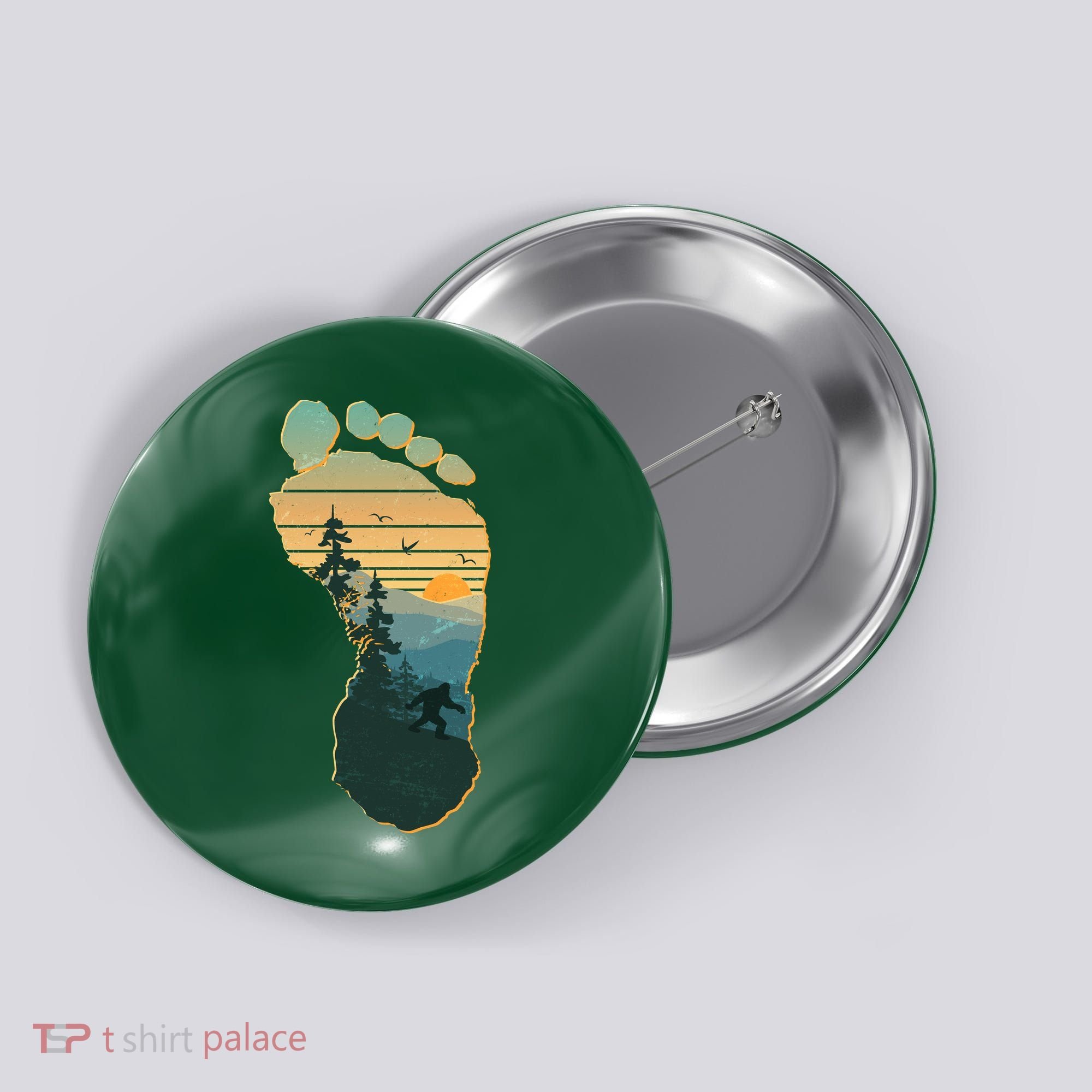 Bigfoot Wilderness Footprint Button