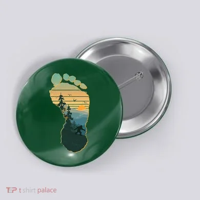 Bigfoot Wilderness Footprint Button