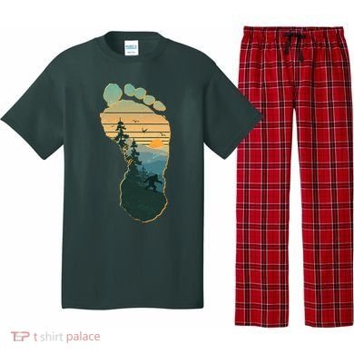 Bigfoot Wilderness Footprint Pajama Set