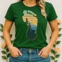 Bigfoot Wilderness Footprint Women's T-Shirt thumb 2