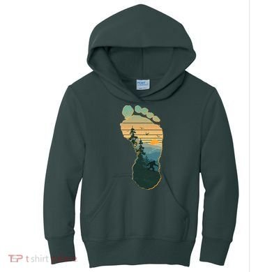 Bigfoot Wilderness Footprint Kids Hoodie