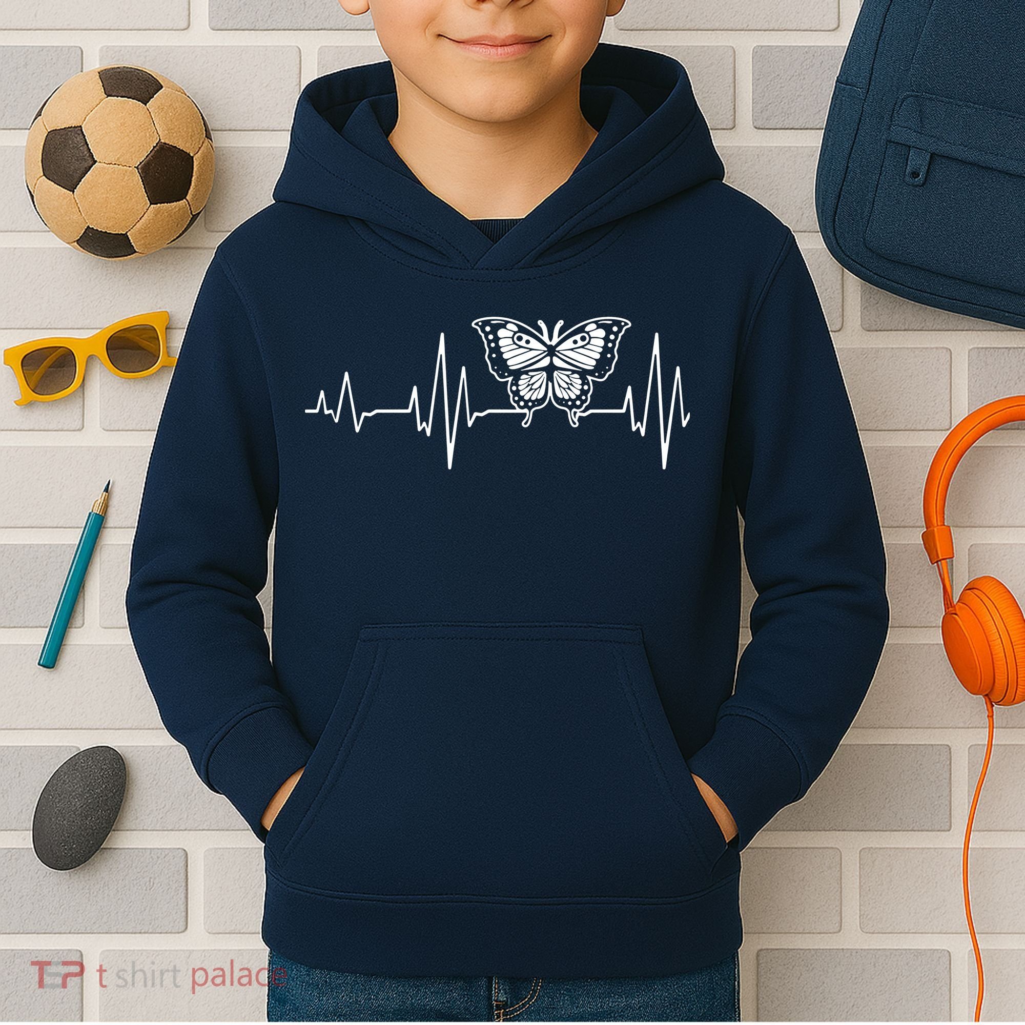 Butterfly Insect Heartbeat Butterflies Kids Hoodie