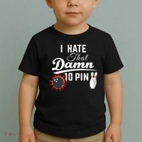 Bowling I Hate That Damn 10 Pin Toddler T-Shirt thumb 2