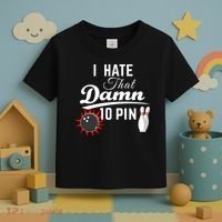 Bowling I Hate That Damn 10 Pin Toddler T-Shirt thumb 3