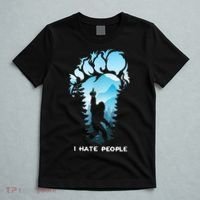 Bigfoot I Hate People Bigfoot Camping Watercolor T-Shirt thumb 5