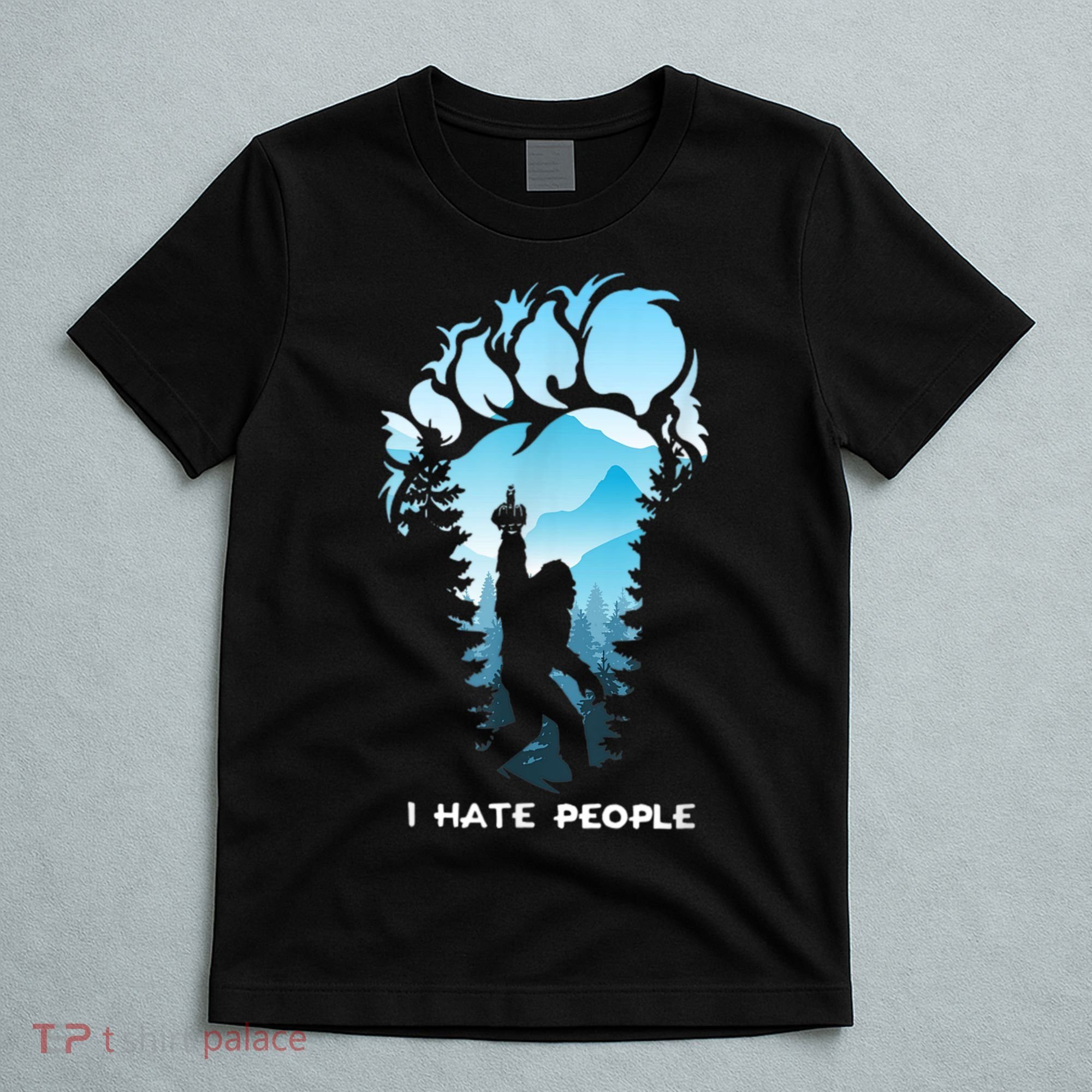 Bigfoot I Hate People Bigfoot Camping Watercolor T-Shirt