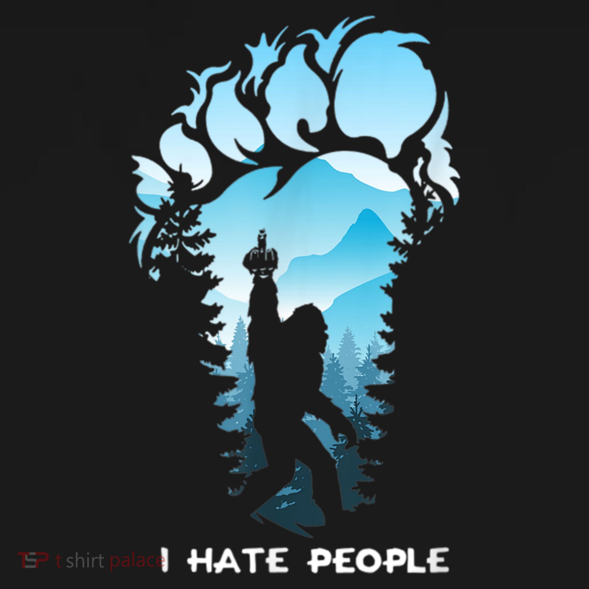 Bigfoot I Hate People Bigfoot Camping Watercolor T-Shirt