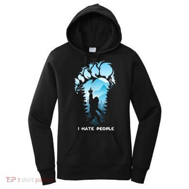 Bigfoot I Hate People Bigfoot Camping Watercolor Women's Hoodie