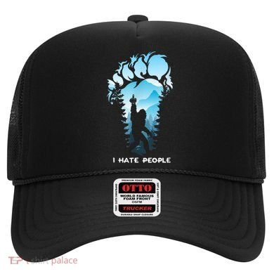 Bigfoot I Hate People Bigfoot Camping Watercolor Hat