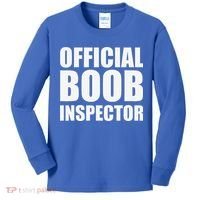Boob Inspector Halloween Costume Gift Boobs 31st October Kids Long Sleeve Shirt thumb 0