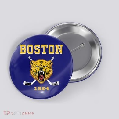 Boston Ice Hockey Fear The Bear Button