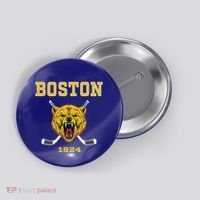 Boston Ice Hockey Fear The Bear Button thumb 0