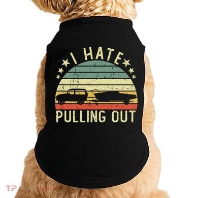 Boat I Hate Pulling Out Retro Boating Captain Motorboat Gift Doggie Tank