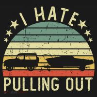 Boat I Hate Pulling Out Retro Boating Captain Motorboat Gift Doggie Tank thumb 4