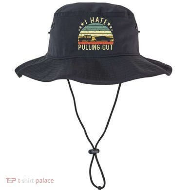 Boat I Hate Pulling Out Retro Boating Captain Motorboat Gift Bucket Hat