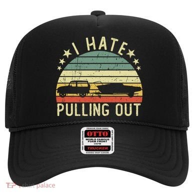 Boat I Hate Pulling Out Retro Boating Captain Motorboat Gift Hat