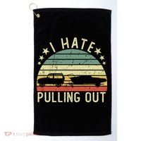 Boat I Hate Pulling Out Retro Boating Captain Motorboat Gift Golf Towel thumb 0