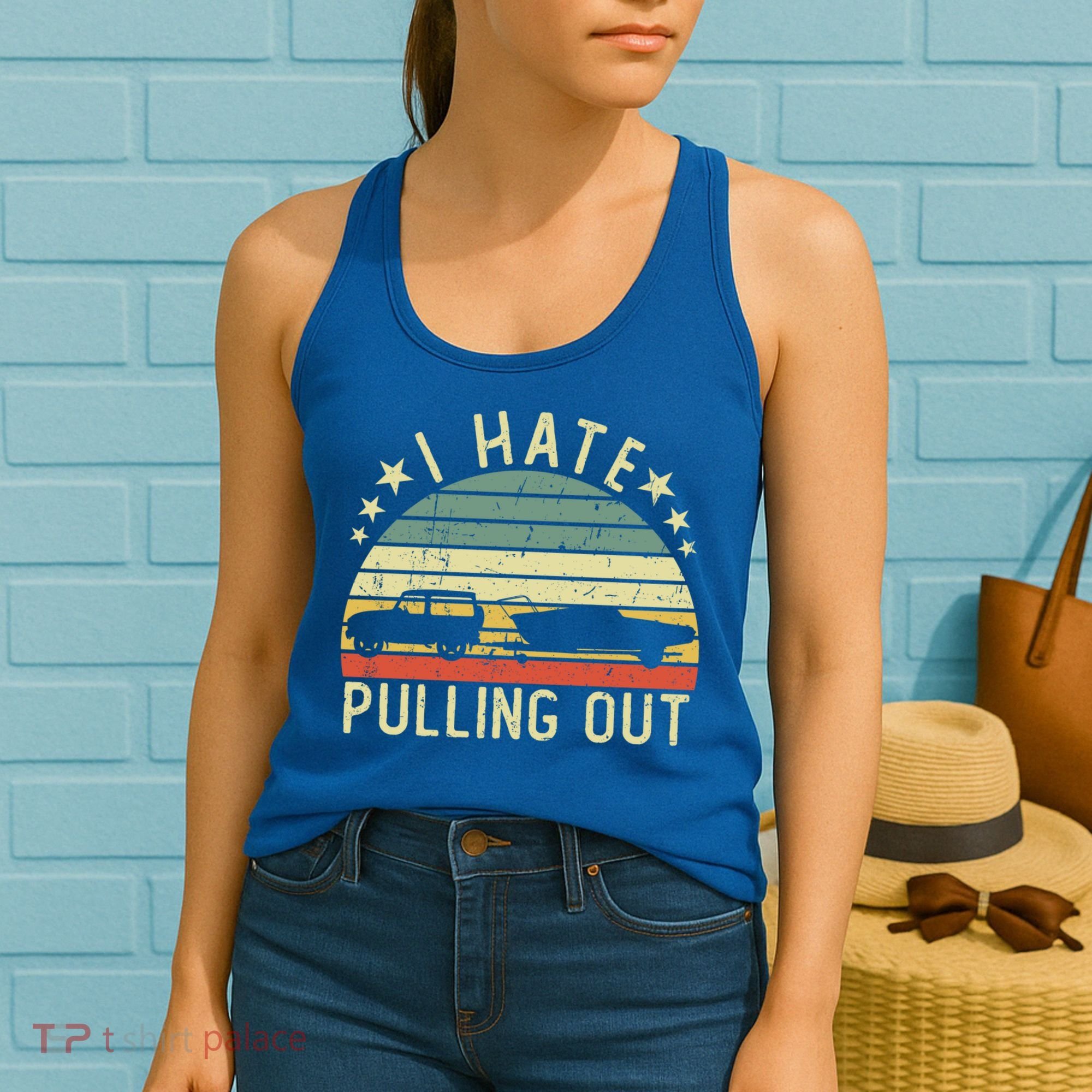 Boat I Hate Pulling Out Retro Boating Captain Motorboat Gift Women's Tank Top