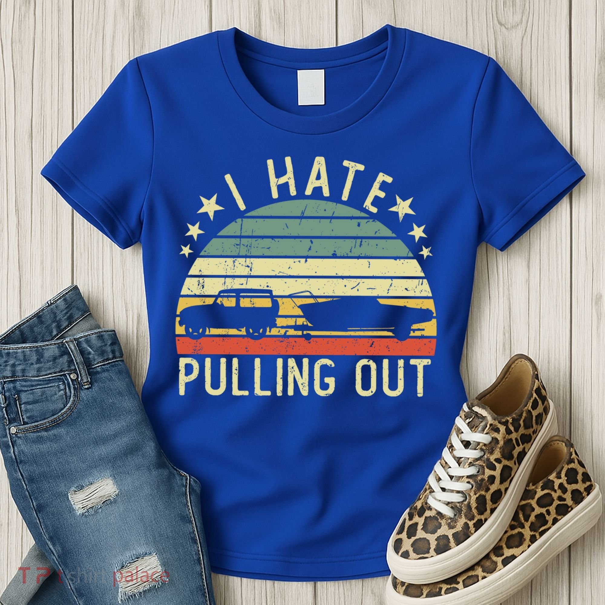 Boat I Hate Pulling Out Retro Boating Captain Motorboat Gift Women's T-Shirt