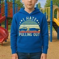 Boat I Hate Pulling Out Retro Boating Captain Motorboat Gift Kids Hoodie thumb 2