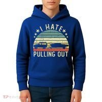 Boat I Hate Pulling Out Retro Boating Captain Motorboat Gift Kids Hoodie thumb 4