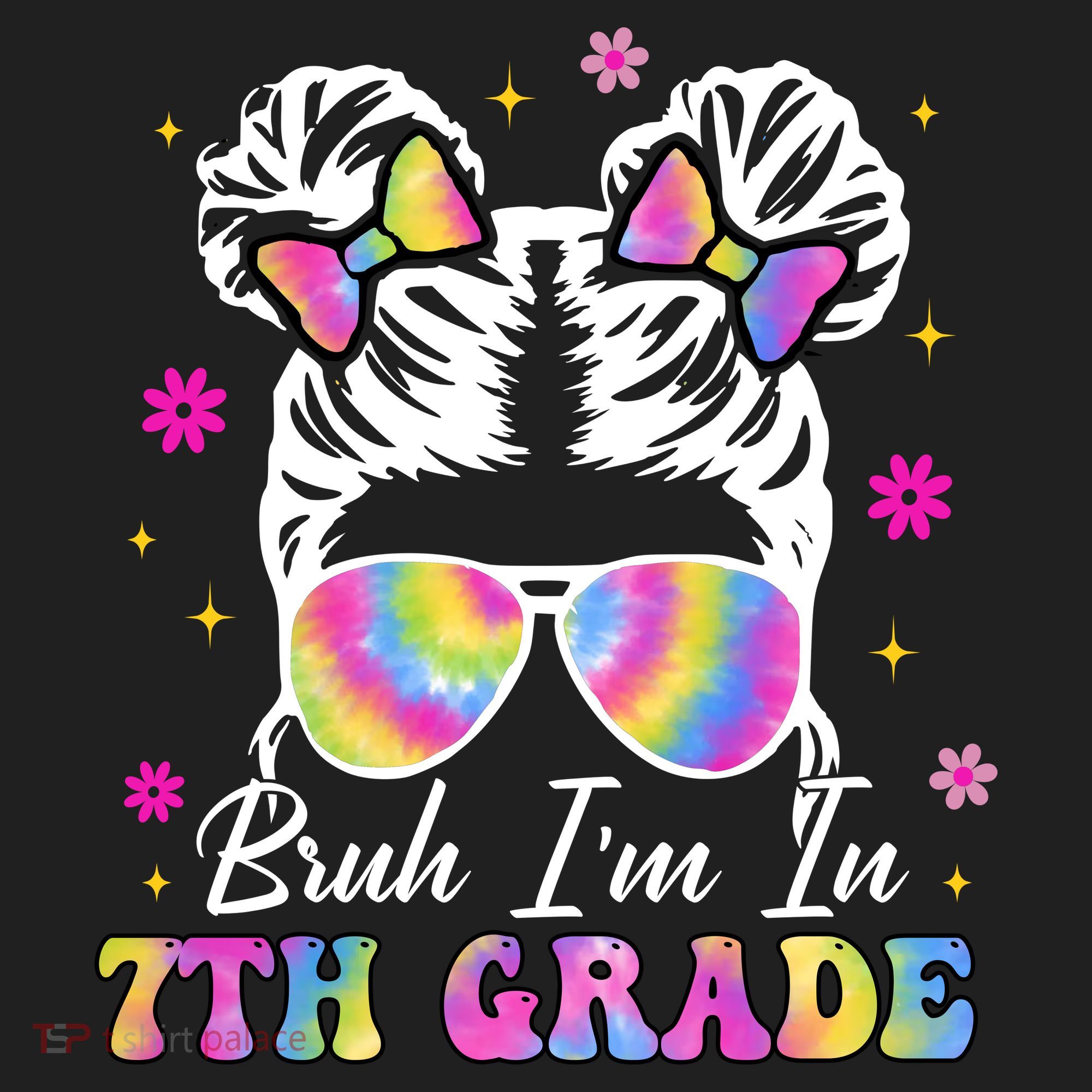 Bruh Im In 7th Grade Messy Bun First Day Of School Women's Sweatshirt