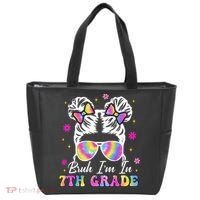 Bruh Im In 7th Grade Messy Bun First Day Of School Tote Bag thumb 0