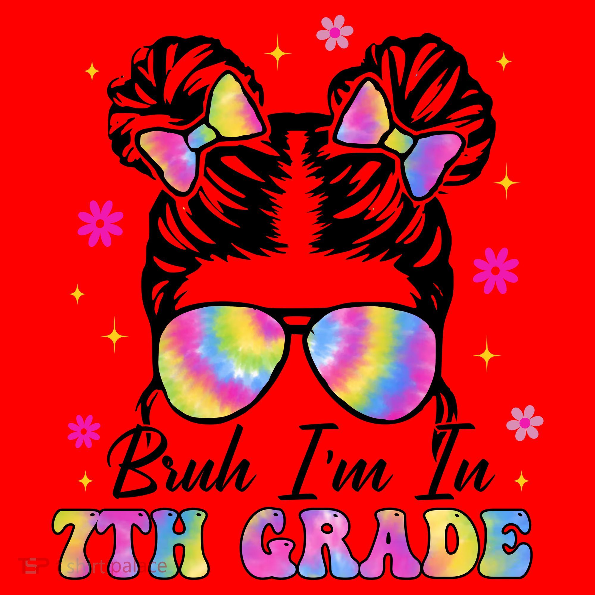 Bruh Im In 7th Grade Messy Bun First Day Of School Santa Hat