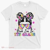 Bruh Im In 7th Grade Messy Bun First Day Of School T-Shirt thumb 0